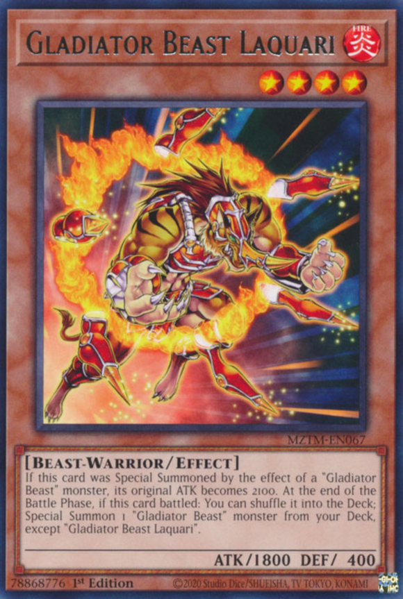 Gladiator Beast Laquari - MZTM-EN067 - Rare 1st Edition