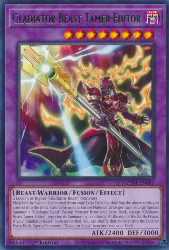 Gladiator Beast Tamer Editor - MZTM-EN086 - Rare 1st Edition