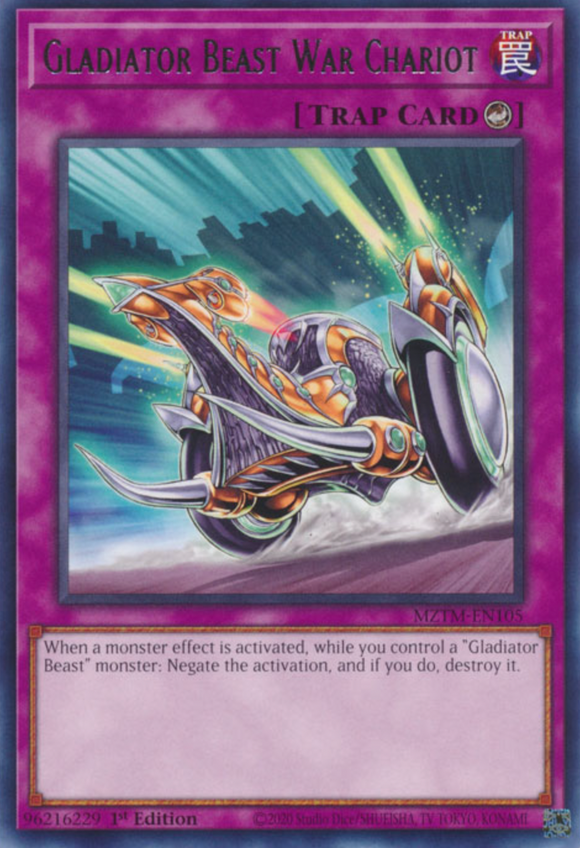 Gladiator Beast War Chariot - MZTM-EN105 - Rare 1st Edition