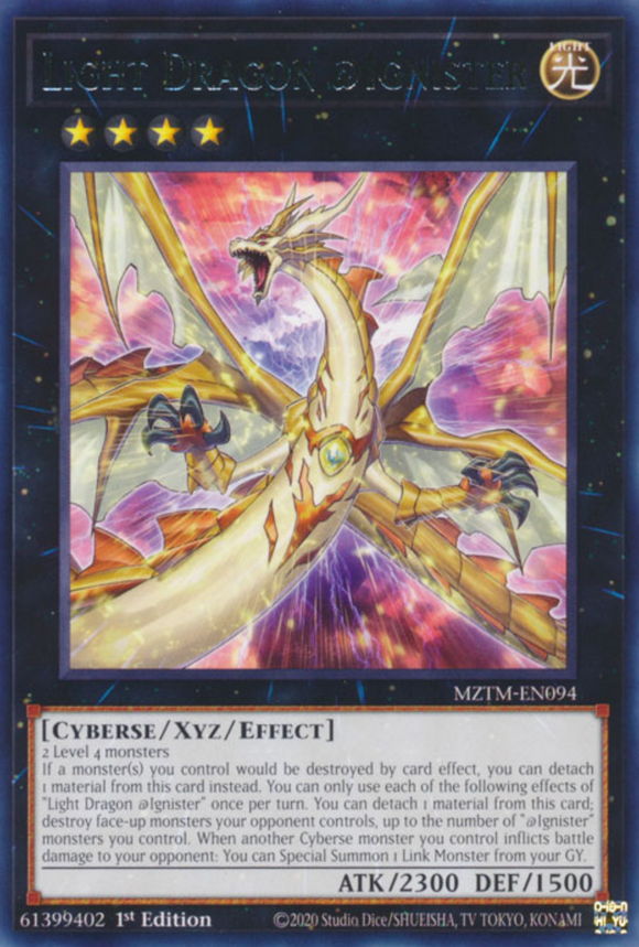 Light Dragon @Ignister - MZTM-EN094 - Rare 1st Edition