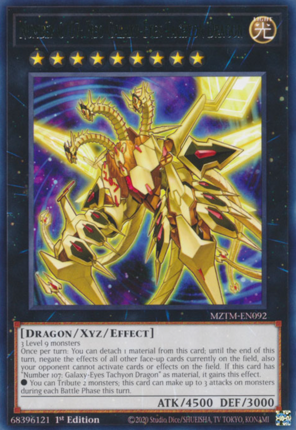 Number C107: Neo Galaxy-Eyes Tachyon Dragon - MZTM-EN092 - Rare 1st Edition
