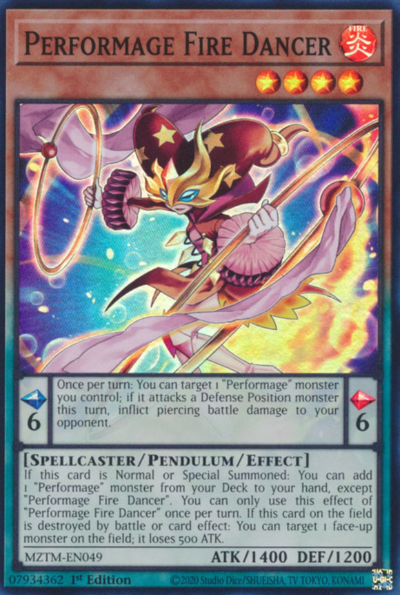 Performage Fire Dancer - MZTM-EN049 - Super Rare 1st Edition