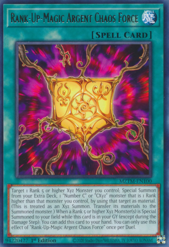 Rank-Up-Magic Argent Chaos Force - MZTM-EN100 - Rare 1st Edition