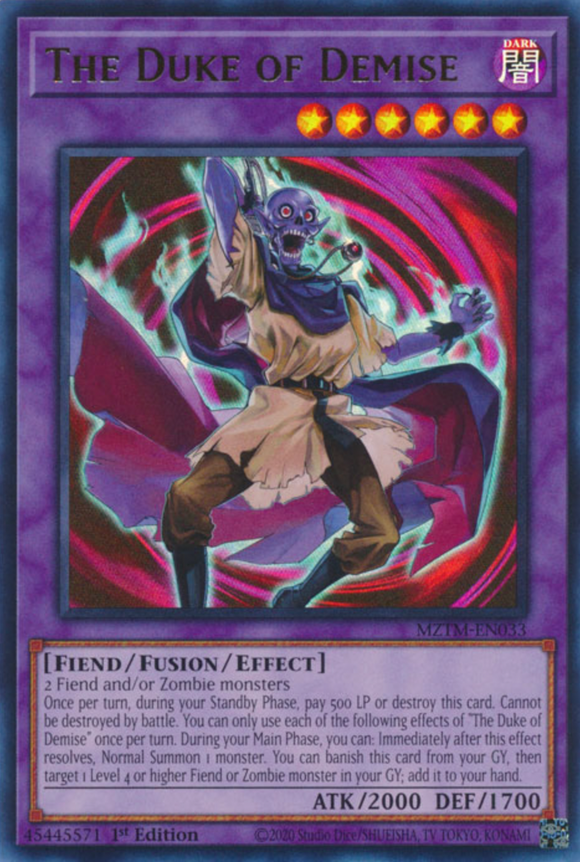 The Duke of Demise - MZTM-EN033 - Ultra Rare 1st Edition