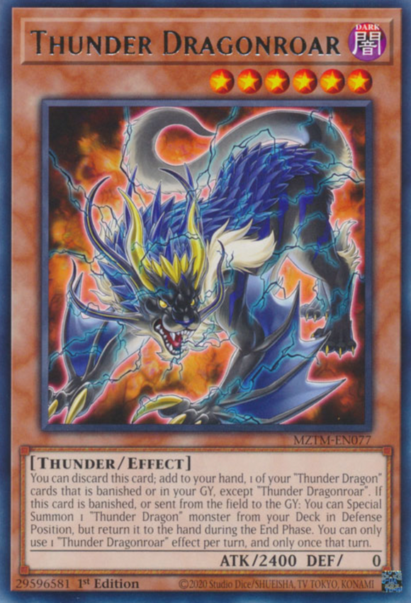 Thunder Dragonroar - MZTM-EN077 - Rare 1st Edition