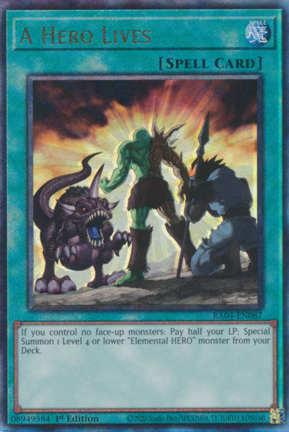 A Hero Lives - RA04-EN087 - Super Rare 1st Edition