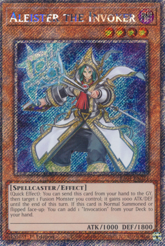 Aleister the Invoker (Alt. Art) - RA04-EN024 - Platinum Secret Rare 1st Edition