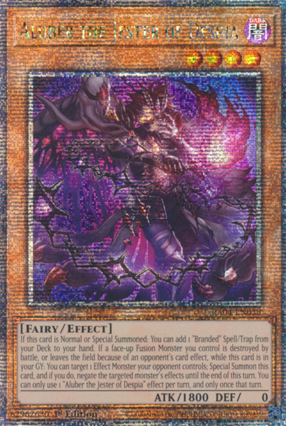 Aluber the Jester of Despia (Alt. Art) - RA04-EN038 - Quarter Century Secret Rare 1st Edition