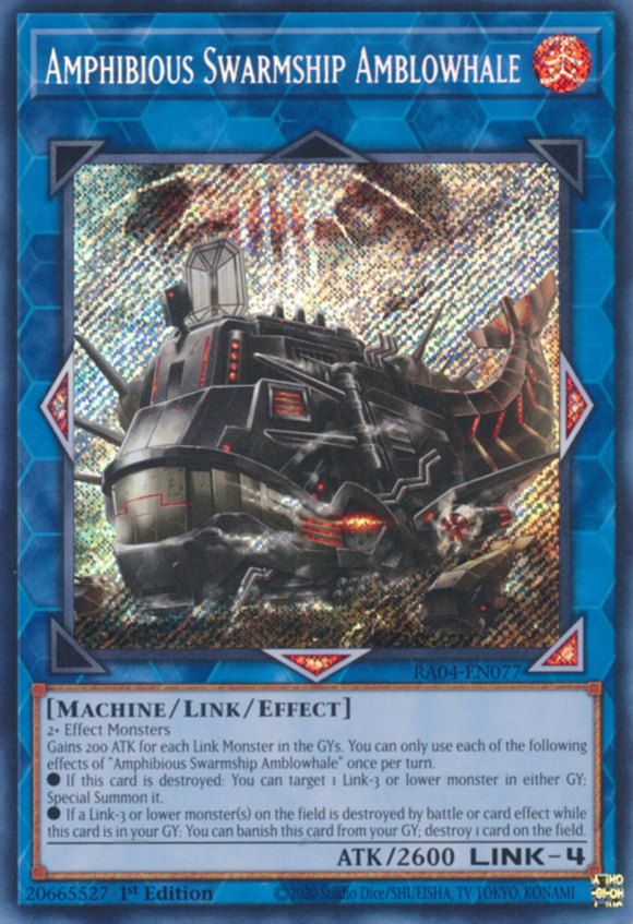 Amphibious Swarmship Amblowhale - RA04-EN077 - Secret Rare 1st Edition