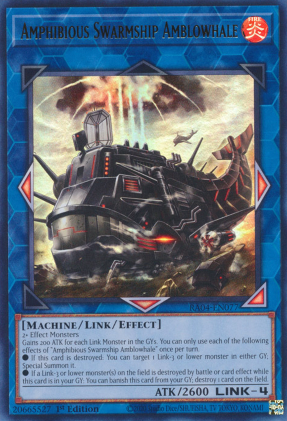 Amphibious Swarmship Amblowhale - RA04-EN077 - Ultra Rare 1st Edition