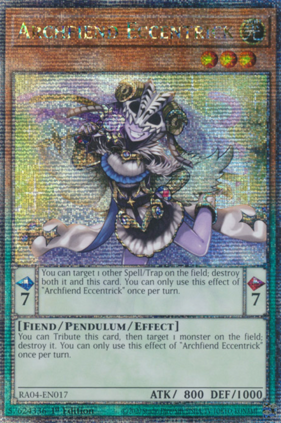 Archfiend Eccentrick - RA04-EN017- Quarter Century Secret Rare 1st Edition