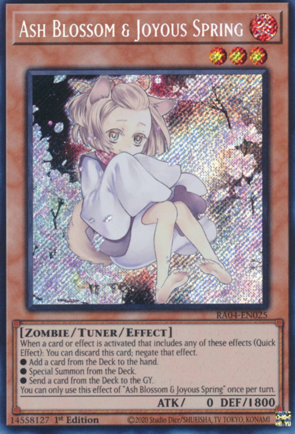 Ash Blossom & Joyous Springs (Alt. Art) - RA04-EN025 - Secret Rare 1st Edition