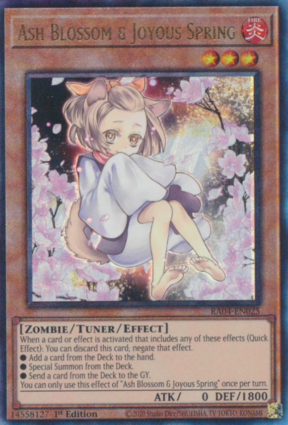 Ash Blossom & Joyous Springs (Alt. Art) - RA04-EN025  - Ultimate Rare 1st Edition
