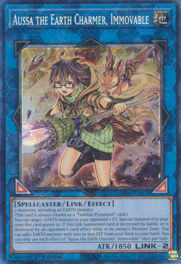 Aussa the Earth Charmer, Immovable - RA04-EN078 - Collector's Rare 1st Edition