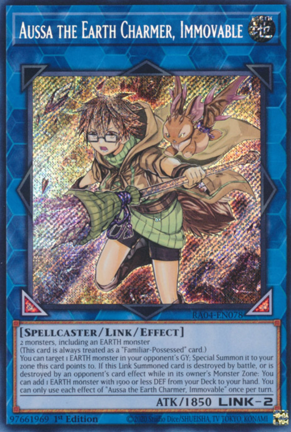 Aussa the Earth Charmer, Immovable - RA04-EN078 - Secret Rare 1st Edition