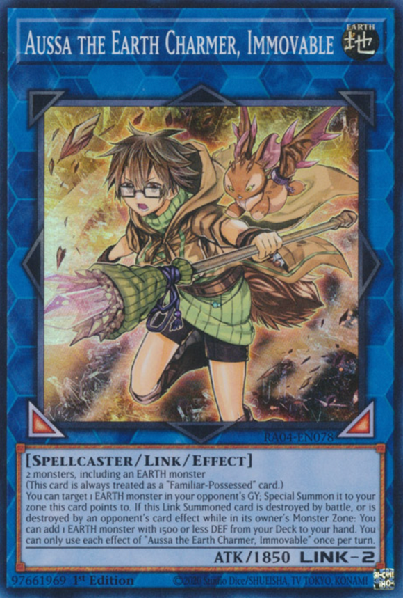 Aussa the Earth Charmer, Immovable - RA04-EN078 - Super Rare 1st Edition