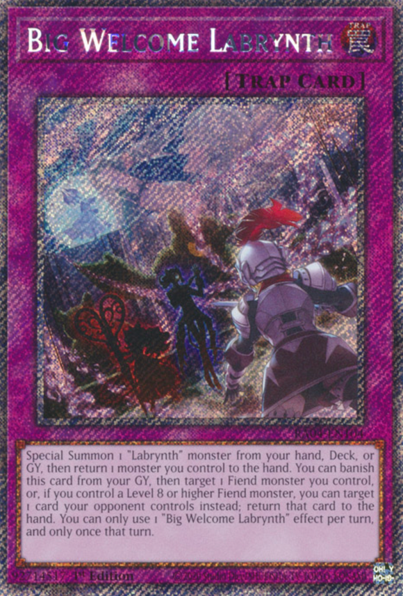 Big Welcome Labrynth - RA04-EN104 - Platinum Rare 1st Edition