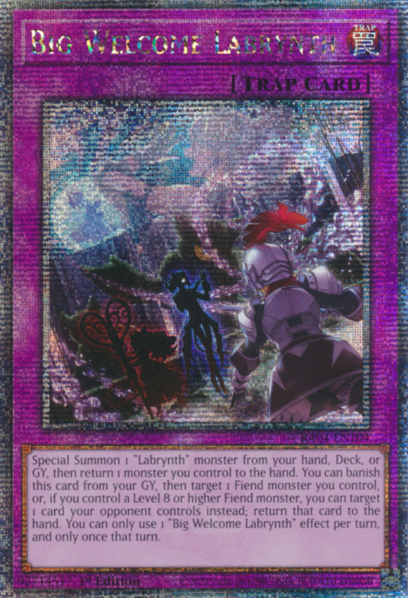 Big Welcome Labrynth - RA04-EN104 - Quarter Century Secret Rare 1st Edition