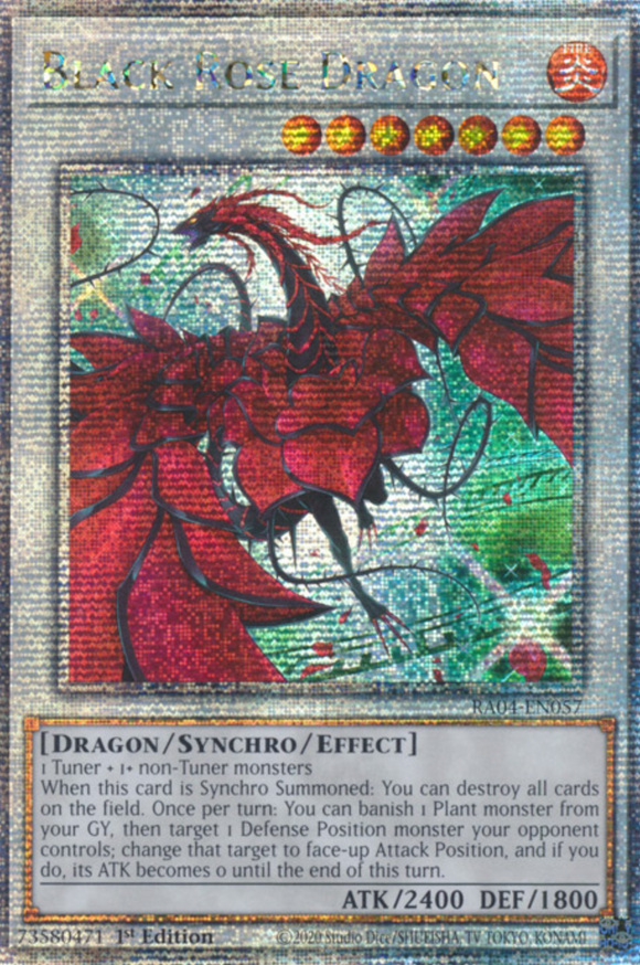 Black Rose Dragon (Alt. Art) - RA04-EN057 - Quarter Century Secret Rare 1st Edition
