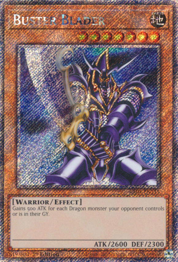 Buster Blader - RA04-EN115 - Platinum Secret Rare 1st Edition