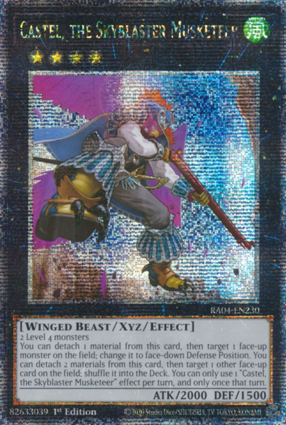 Castel, the Skyblaster Musketeer - RA04-EN230 - Quarter Century Secret Rare 1st Edition