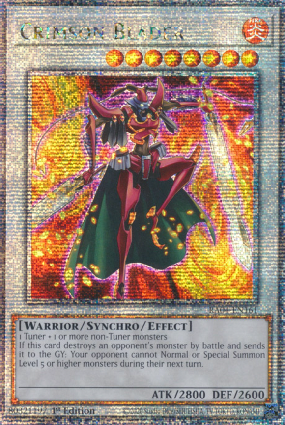 Crimson Blader - RA04-EN161 - Quarter Century Secret Rare 1st Edition
