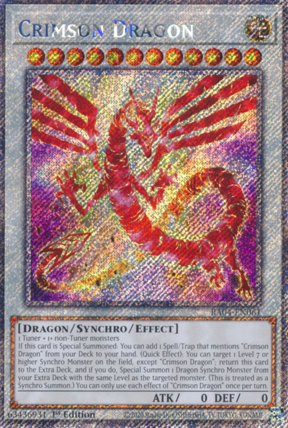 Crimson Dragon - RA04-EN061 - Platinum Rare 1st Edition