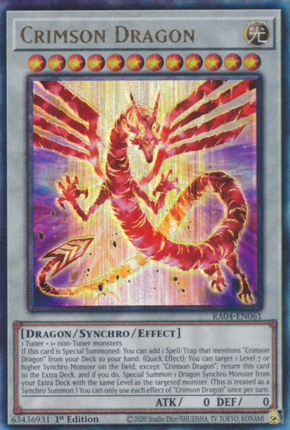 Crimson Dragon - RA04-EN061 - Ultimate Rare 1st Edition