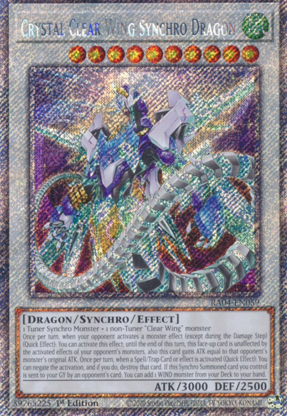 Crystal Clear Wing Synchro Dragon - RA04-EN059 - Platinum Rare 1st Edition