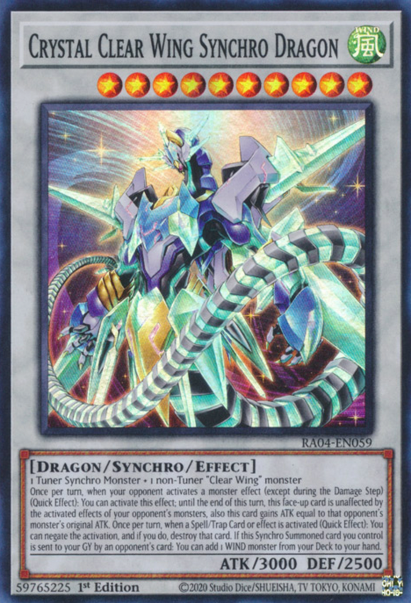 Crystal Clear Wing Synchro Dragon - RA04-EN059 - Super Rare 1st Edition