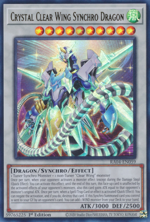 Crystal Clear Wing Synchro Dragon - RA04-EN059 - Ultra Rare 1st Edition
