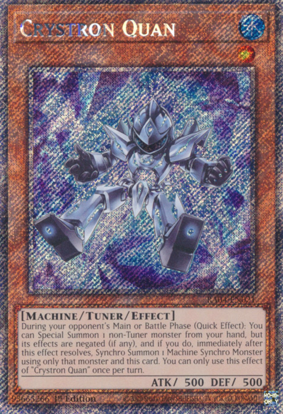 Crystron Quan - RA04-EN021 - Platinum Secret Rare 1st Edition