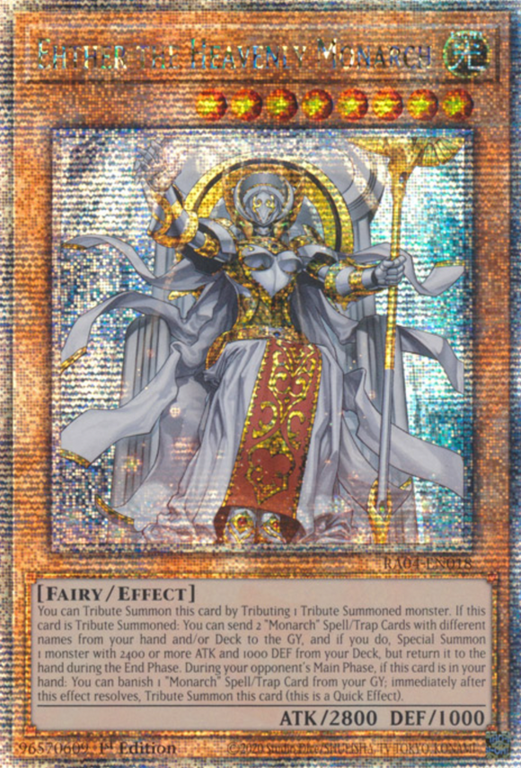 Ehther the Heavenly Monarch - RA04-EN018 - Quarter Century Secret Rare 1st Edition