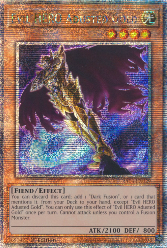 Evil HERO Adusted Gold - RA04-EN029 - Quarter Century Secret Rare 1st Edition
