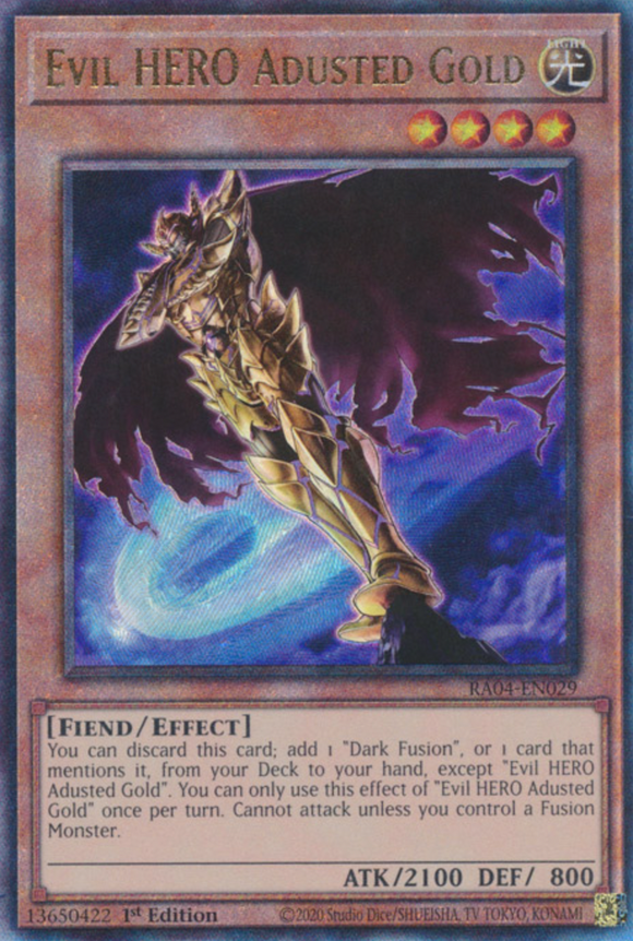 Evil HERO Adusted Gold - RA04-EN029 - Ultimate Rare 1st Edition
