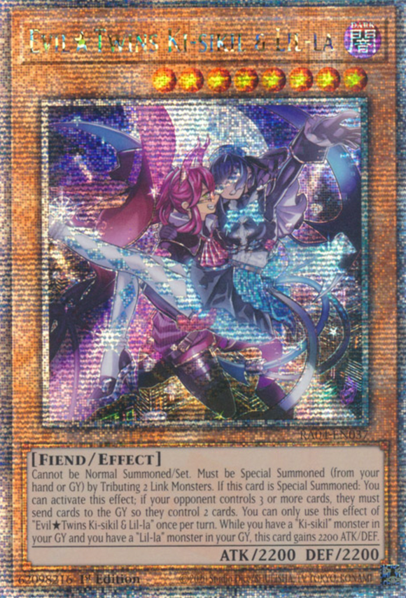 Evil Twins Ki-sikil & Lil-la - RA04-EN037 - Quarter Century Secret Rare 1st Edition