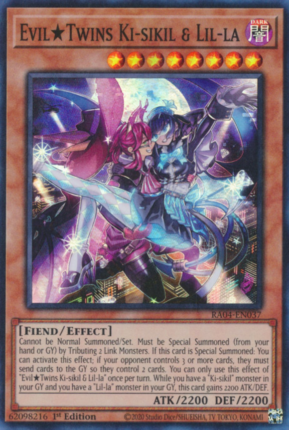 Evil Twins Ki-sikil & Lil-la - RA04-EN037 - Super Rare 1st Edition