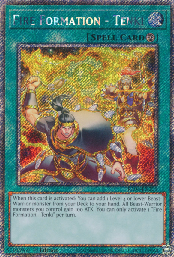Fire Formation - Tenki - RA04-EN201 - Platinum Secret Rare 1st Edition