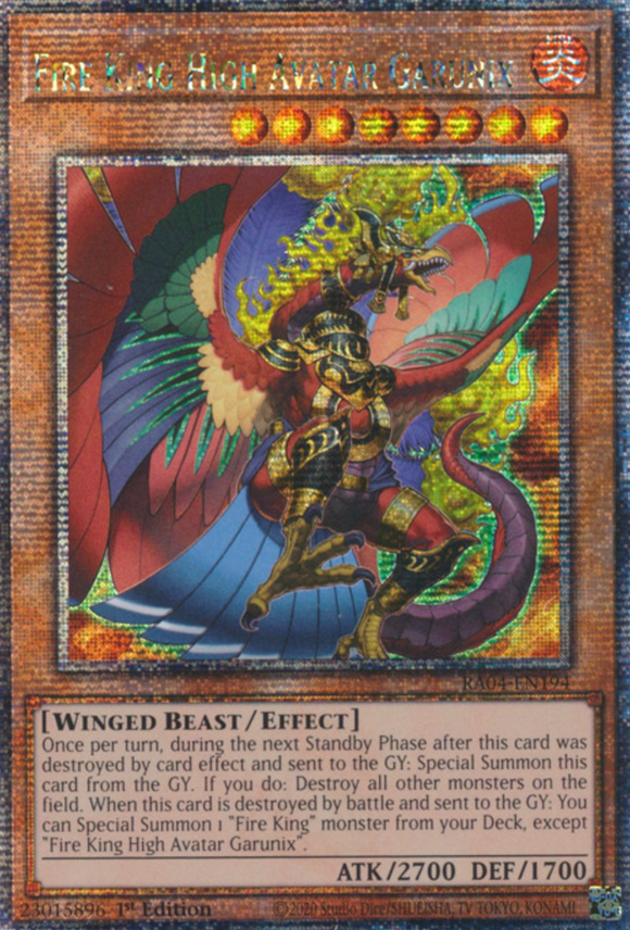 Fire King High Avatar Garunix - RA04-EN194 - Quarter Century Secret Rare 1st Edition