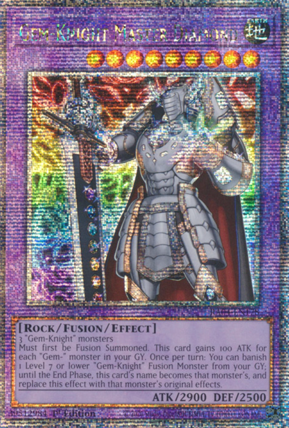 Gem-Knight Master Diamond - RA04-EN178 - Quarter Century Secret Rare 1st Edition