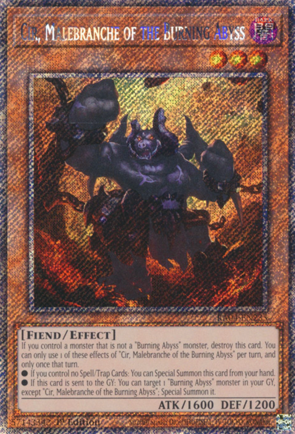 Graff, Malebranche of the Burning Abyss - RA04-EN235 - Platinum Secret Rare 1st Edition