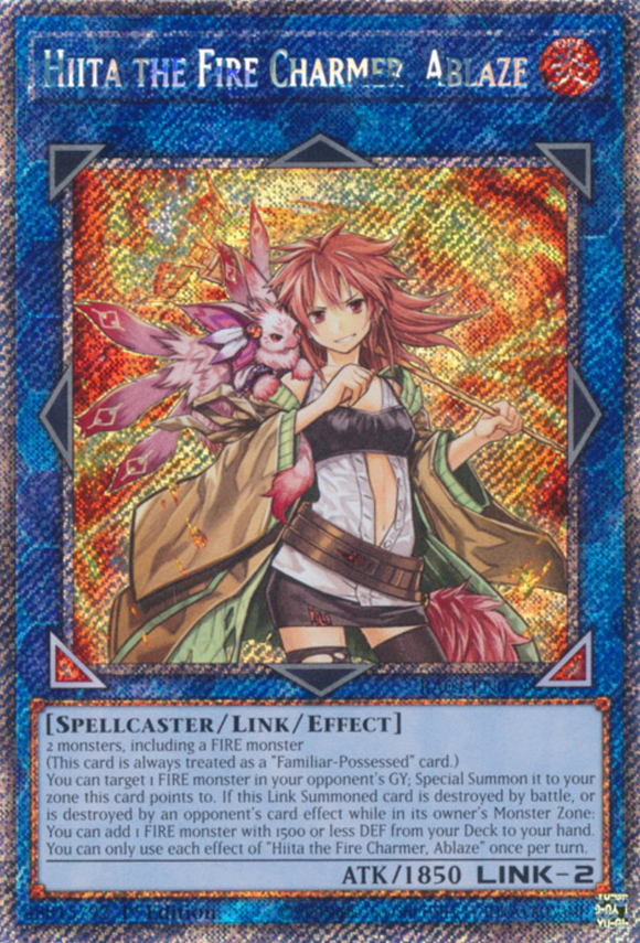 Hiita the Fire Charmer, Ablaze - RA04-EN074 - Platinum Secret Rare 1st Edition