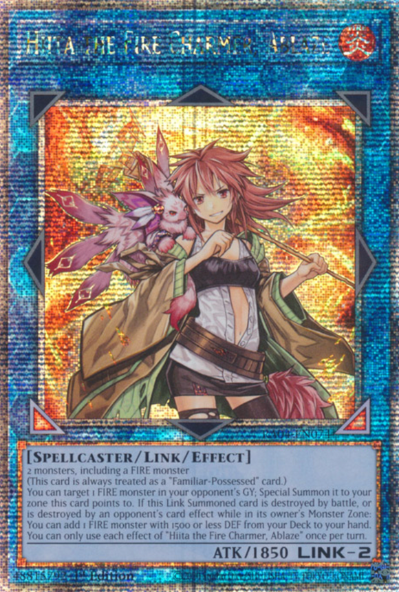 Hiita the Fire Charmer, Ablaze - RA04-EN074 - Quarter Century Secret Rare 1st Edition