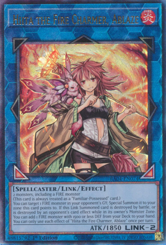 Hiita the Fire Charmer, Ablaze - RA04-EN074 - Ultimate Rare 1st Edition