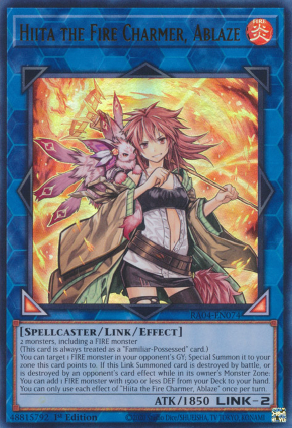 Hiita the Fire Charmer, Ablaze - RA04-EN074 - Ultra Rare 1st Edition
