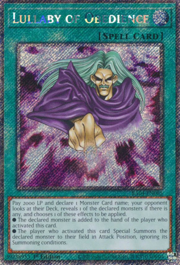 Lullaby of Obedience - RA04-EN085 - Platinum Secret Rare 1st Edition