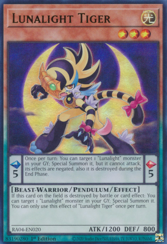 Lunalight Tiger - RA04-EN020 - Ultra Rare 1st Edition