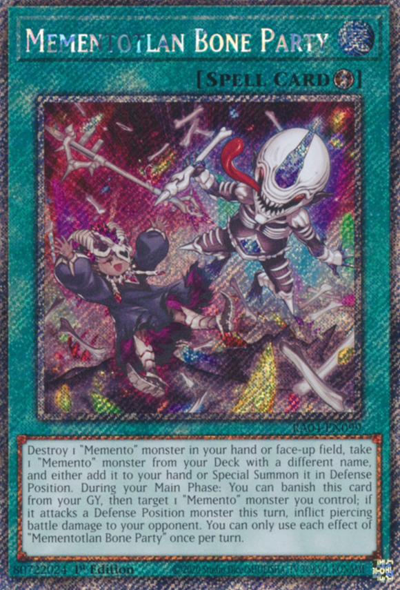 Mementotlan Bone Party - RA04-EN099 - Platinum Secret Rare 1st Edition