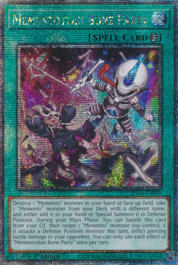 Mementotlan Bone Party - RA04-EN099 - Quarter Century Secret Rare 1st Edition