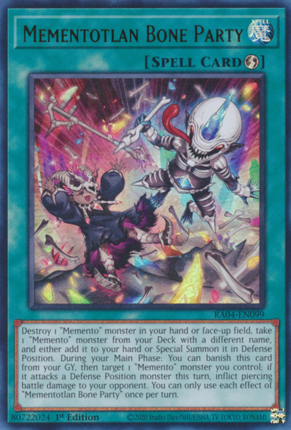 Mementotlan Bone Party - RA04-EN099 - Ultra Rare 1st Edition